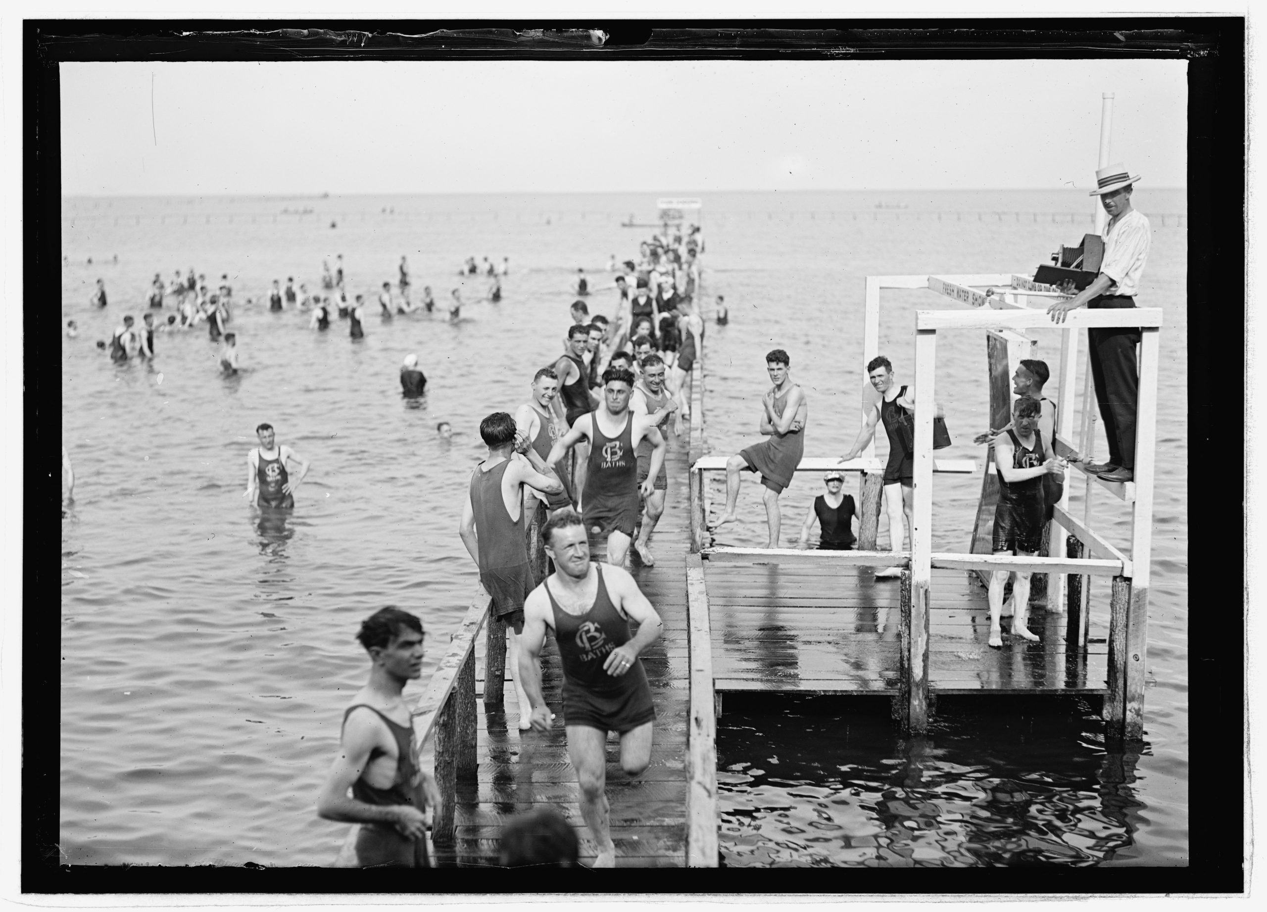 Historic public domain photograph of a Walter Reed outing at Chesapeake Beach, Maryland in July 1919