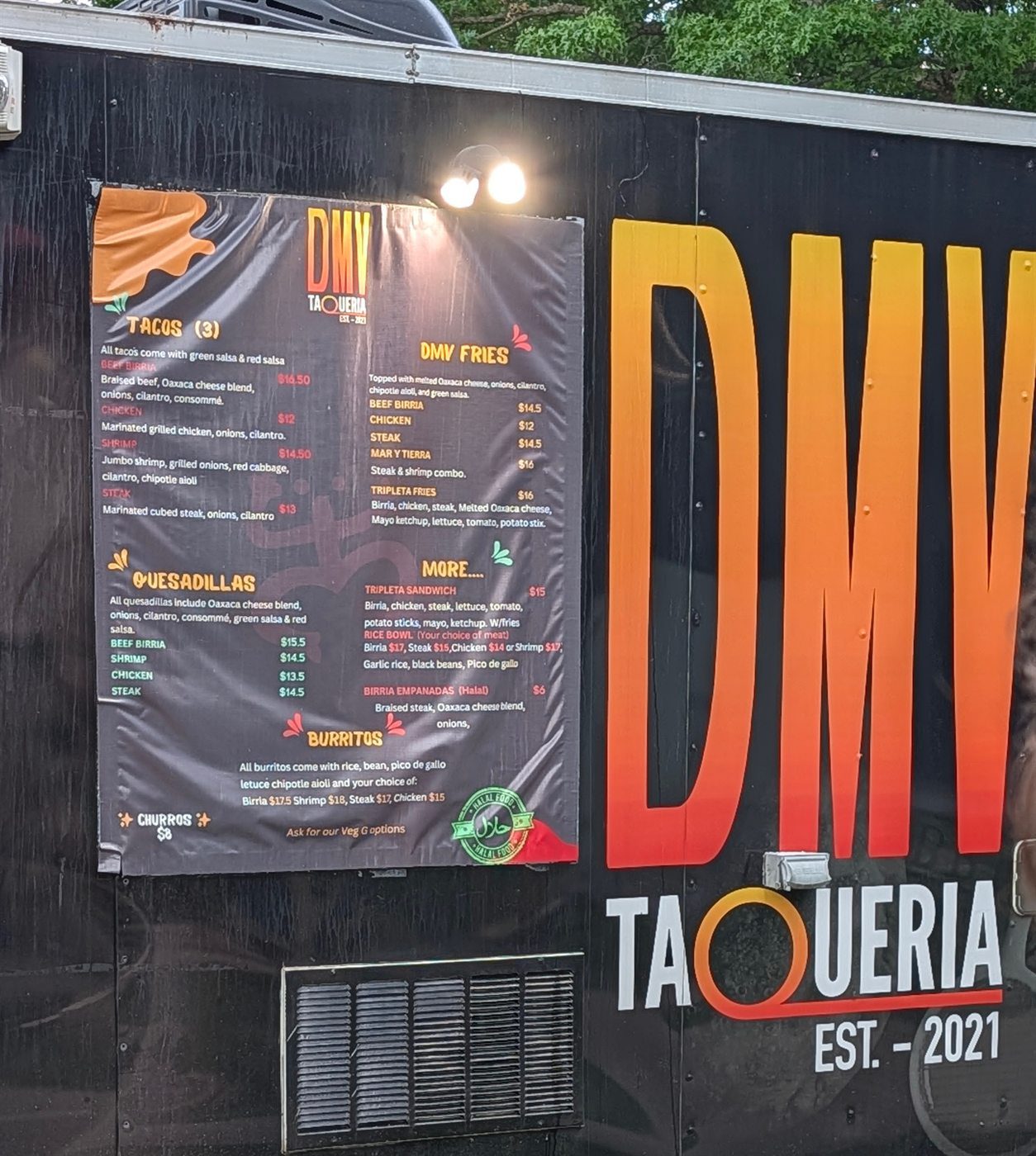 DMV Taqueria menu in Columbia, Maryland