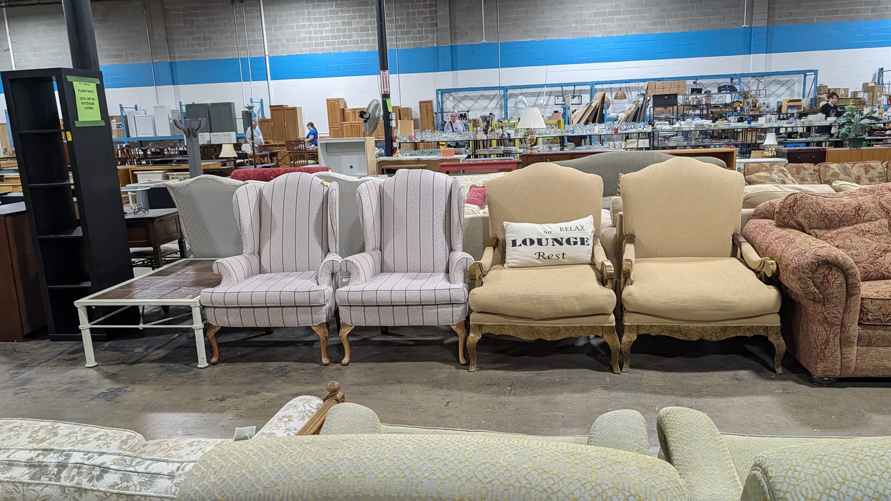 Furniture and home goods inside Columbia ReStore on Berger Road