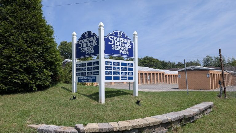 Self-storage units at Severna Office and Storage Park in Millersville, Maryland
