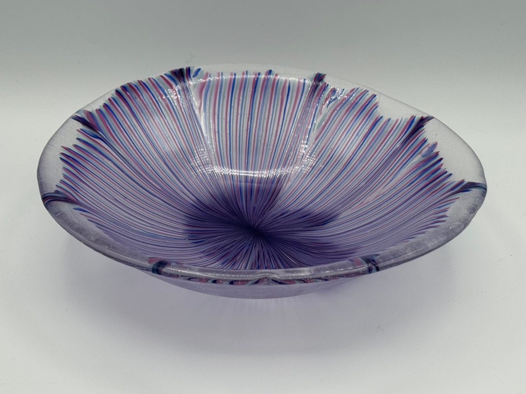 Violet Bloom Bowl handmade fused glass by Paige's Glass Art