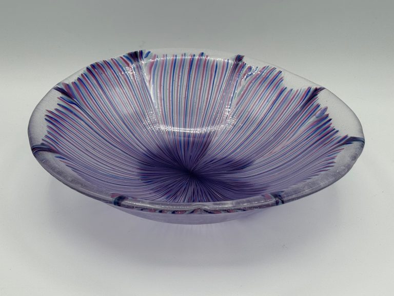 Violet Bloom Bowl handmade fused glass by Paige's Glass Art