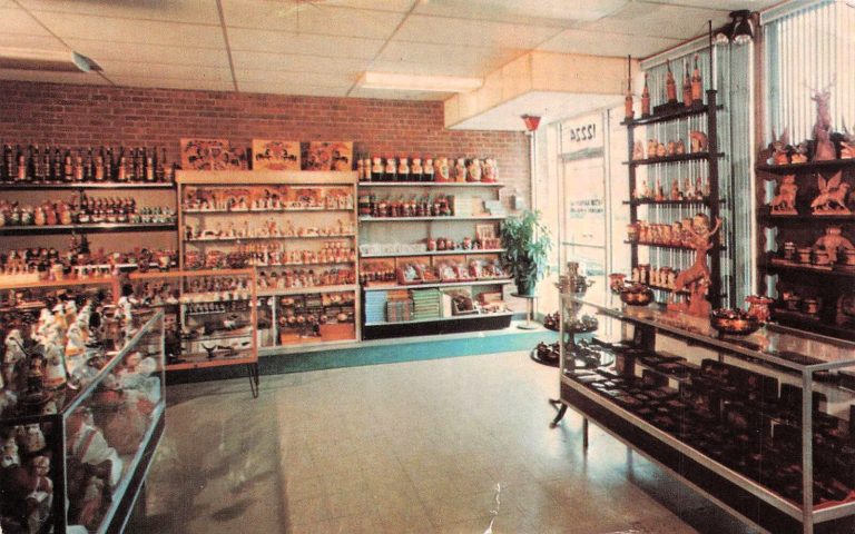 Vintage bookstore interior with shelves of books
